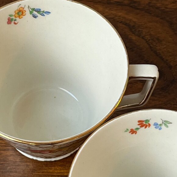 Lord Nelson Ware Ironstone Tea Set 2 Teacups + 2 Saucers 2528 Rose Time - Picture 8 of 15